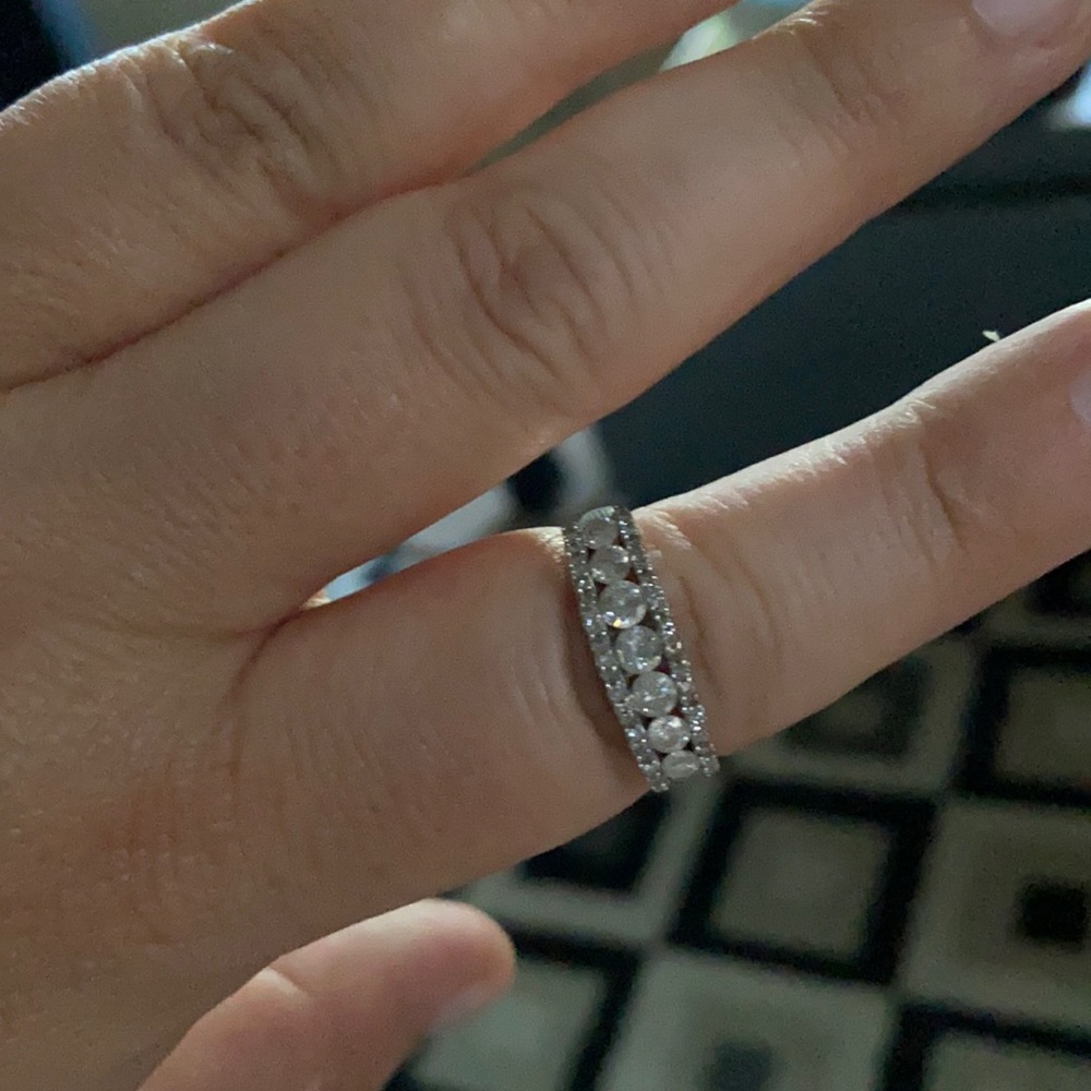 White gold and diamond ring